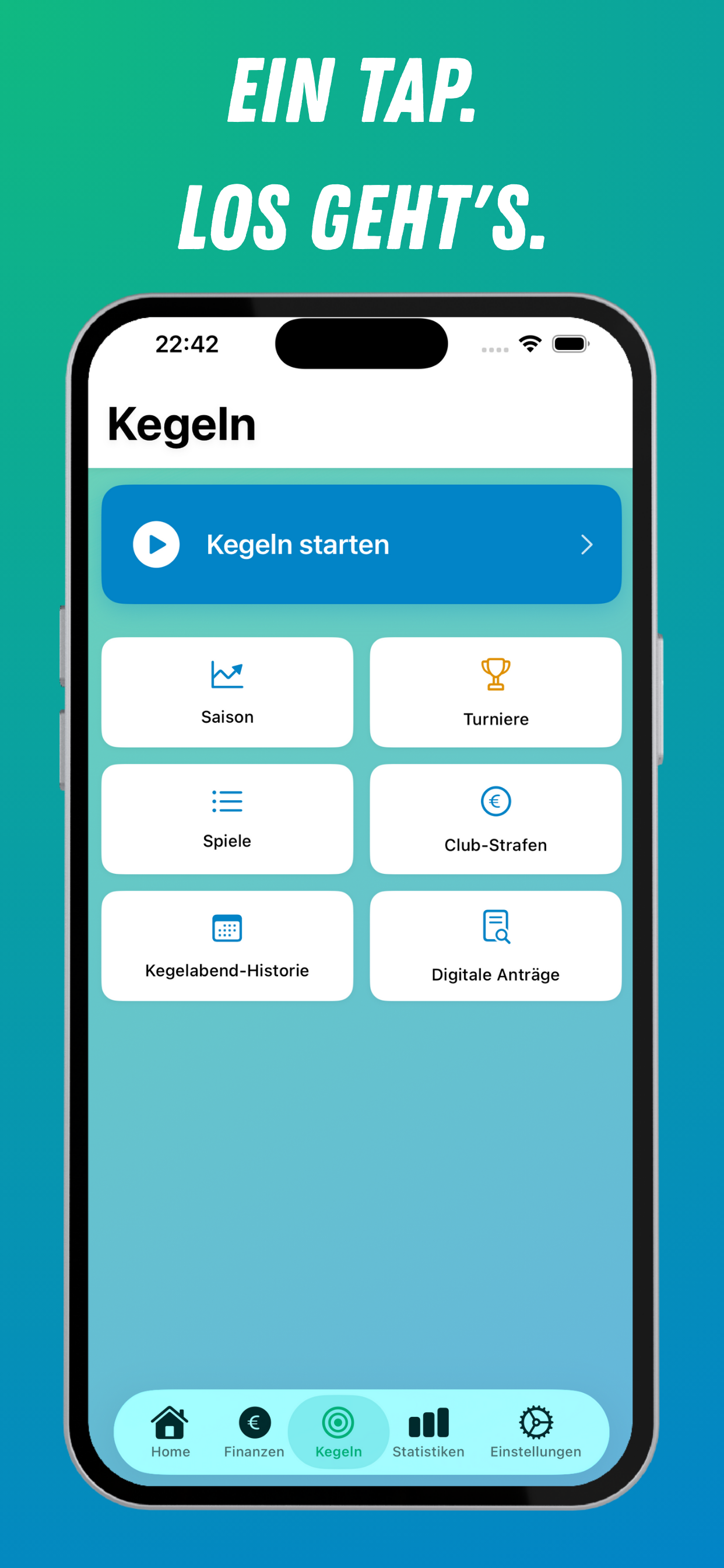 Ein Tap. Los geht's.